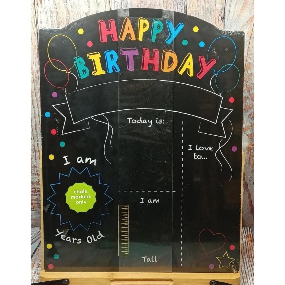 Mondo Llama Double Sided Birthday Chalkboard Sign Reusable Photo Prop Milestone